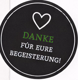 Rundes Danke für eure Begeisterung Abzeichen