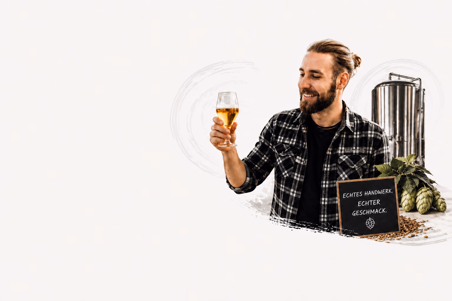 Heller Hintergrund der Bierverkostung mit dezenten Strukturen